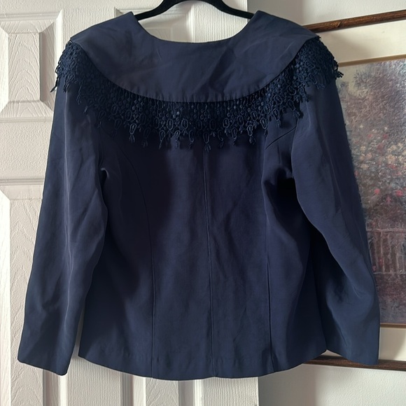 Vintage 1984 Navy Blue Victorian / Bib Collar Jacket - Picture 6 of 6